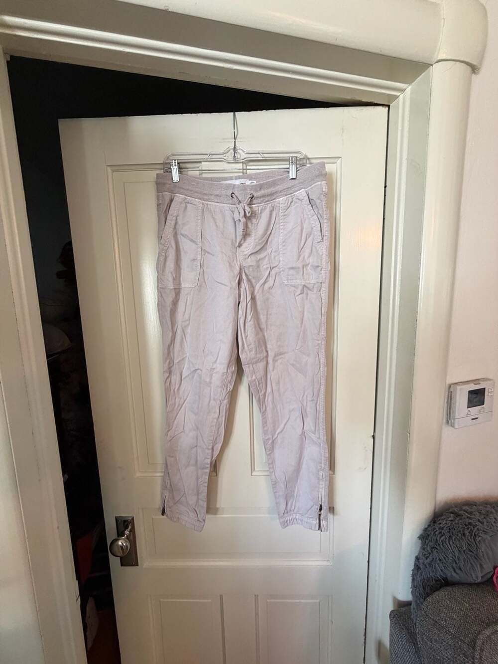 Sonoma Goods For Life Jogger Pants Size Medium Beige Cotton Blend